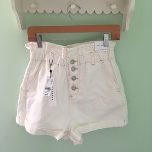 Topshop Paper Bag Denim Shorts, Size US 6